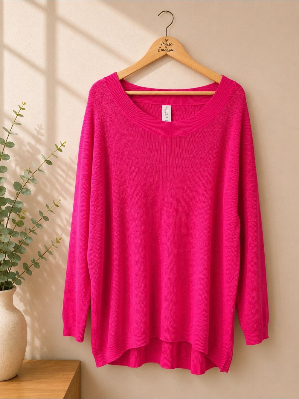 Livi for Lane Bryant Hot Pink Cut Out Sweater Size 26/28 NWT